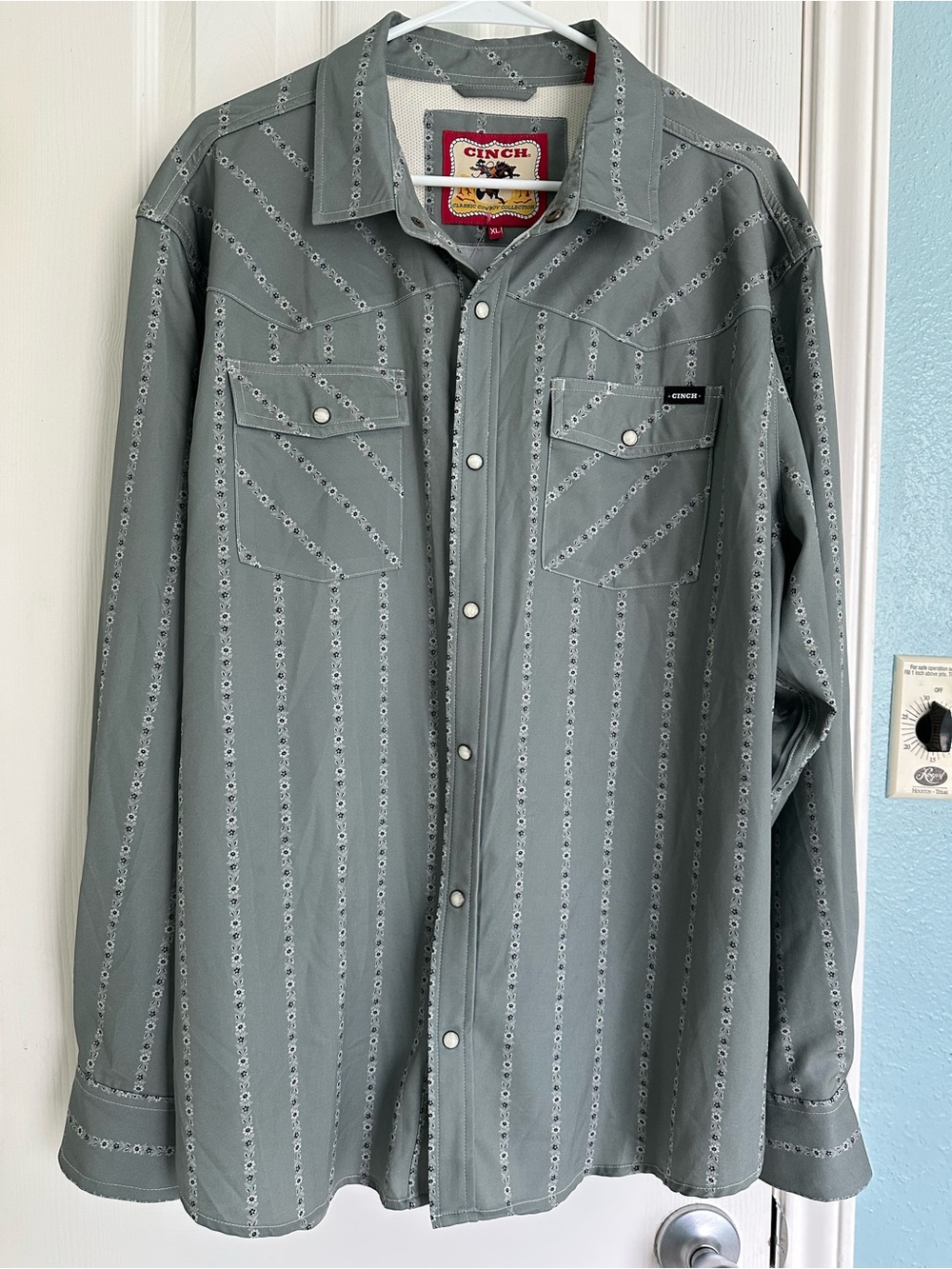 CINCH MEN'S ARENAFLEX OLIVE CAMP SHIRT size XL - Picture 1 of 8